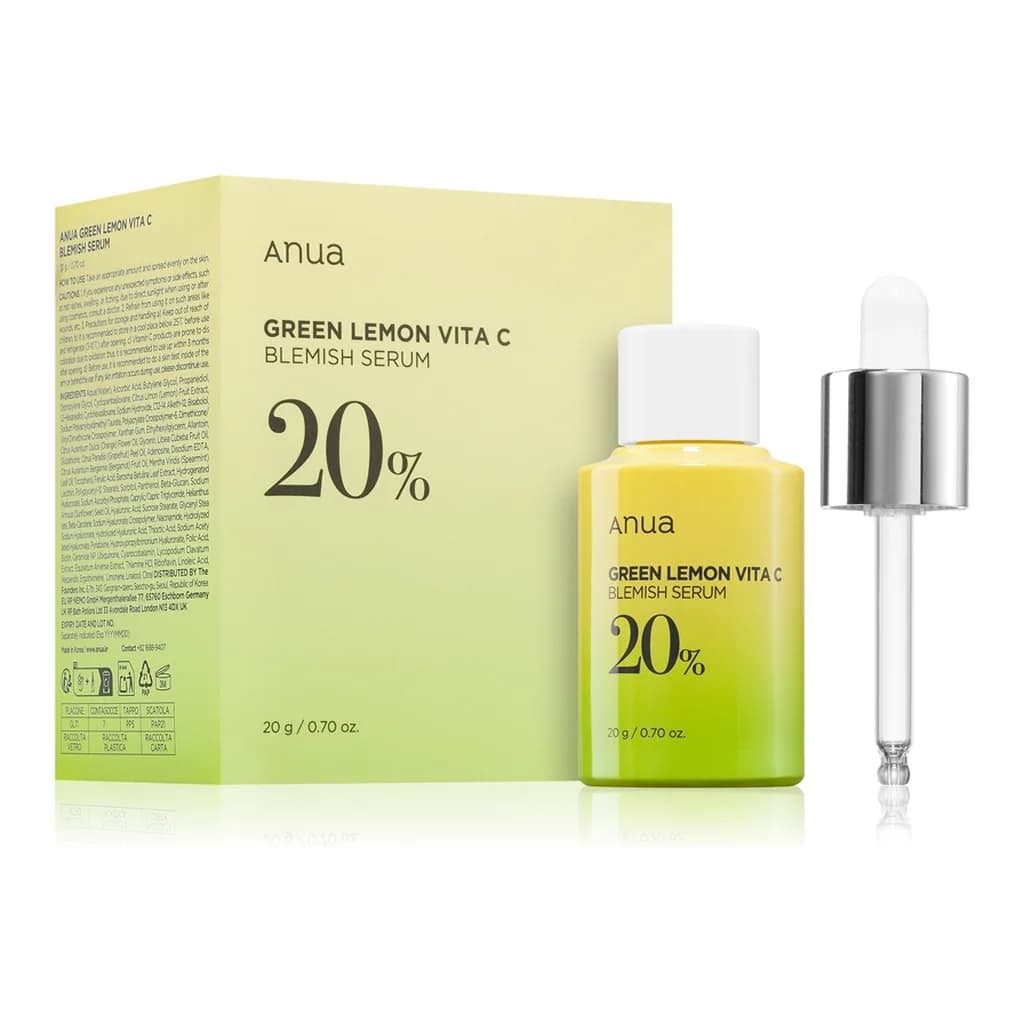 Anua Green Lemon Vita C Blemish Serum vitamin C brightening serum for pigment spot correction