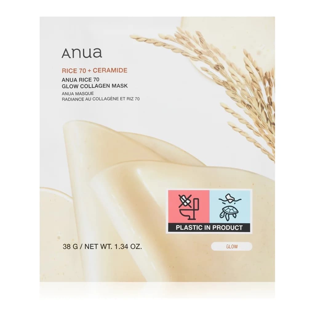 Anua Rice 70% + Ceramide Glow Collagen Mask