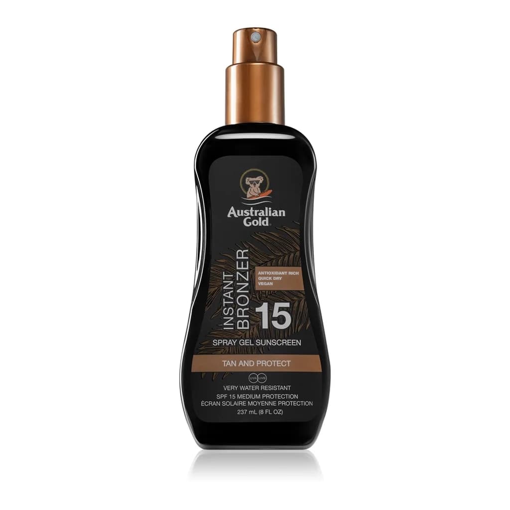 Australian Gold Spray Gel Sunscreen With Instant Bronzer SPF15