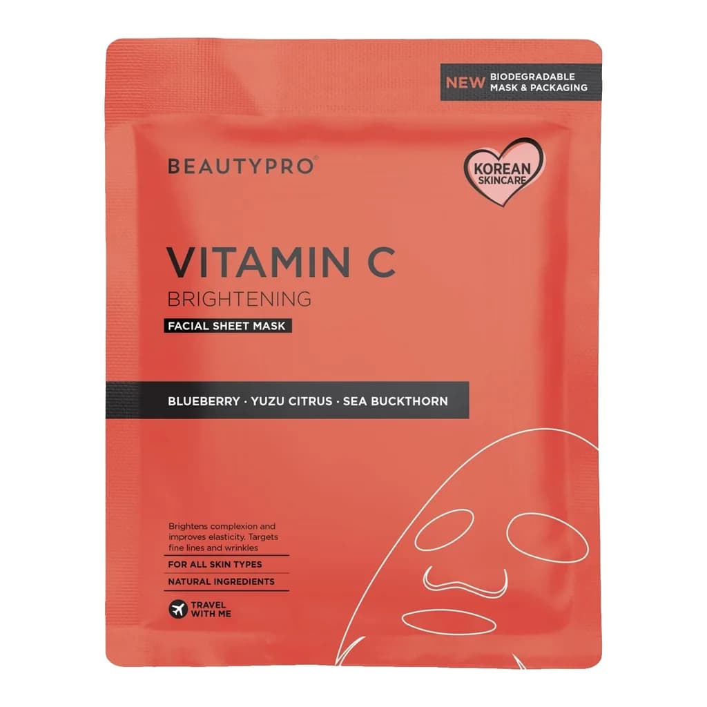 BEAUTYPRO Brightening Collagen Sheet Mask with Vitamin C