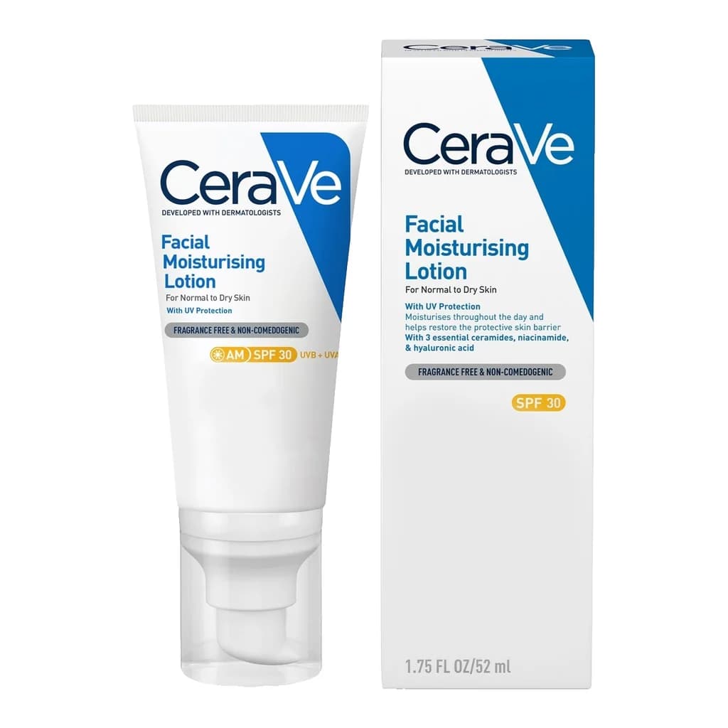 CeraVe AM Facial Moisturising Lotion with Ceramides for Normal to Dry Skin SPF30