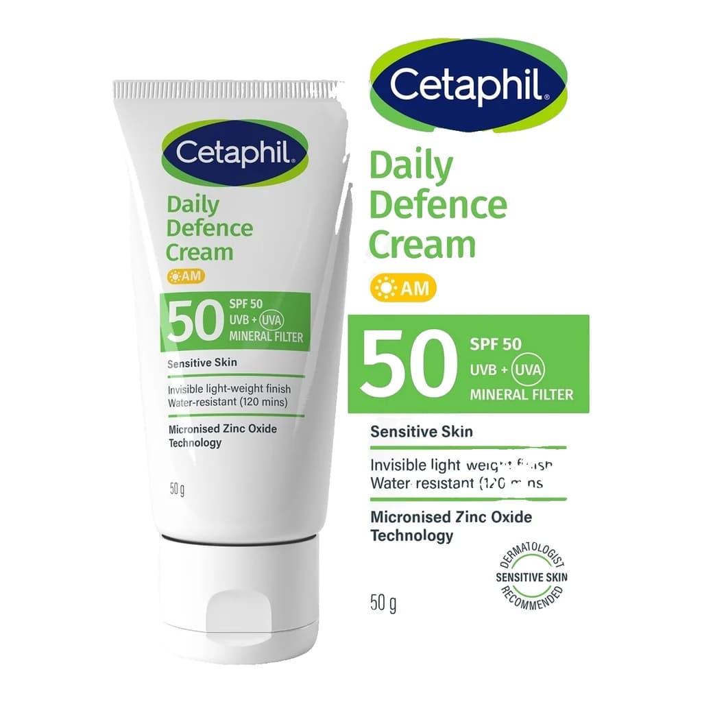 Cetaphil Daily Defence Cream with UVA/UVB Filters for Sensitive Skin SPF50