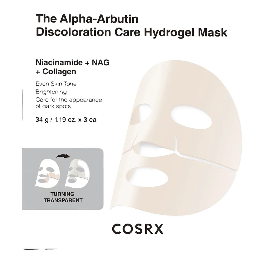 COSRX The Alpha-Arbutin Discoloration Care Hydrogel Mask 3EA