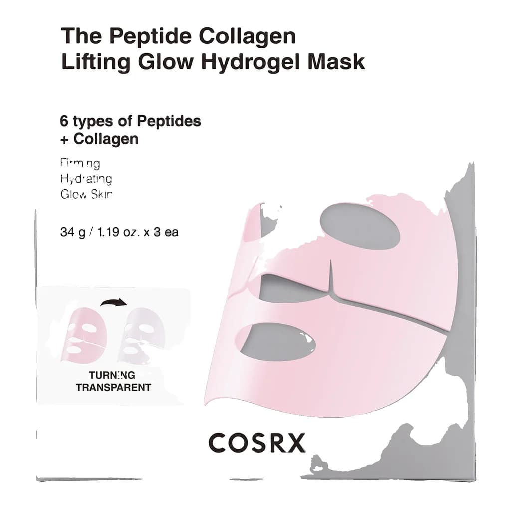 COSRX The Peptide Collagen Lifting Glow Hydrogel Mask 3EA
