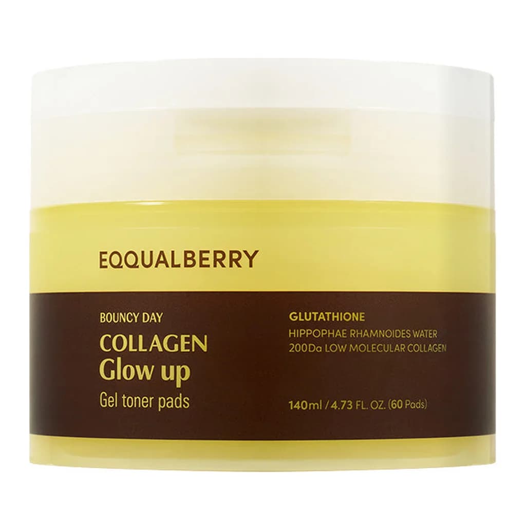 EQQUALBERRY Collagen Glow Up Gel Toner Pads