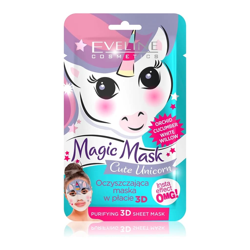 Eveline Cosmetics Magic Mask Cute Unicorn 3D deep cleansing sheet mask