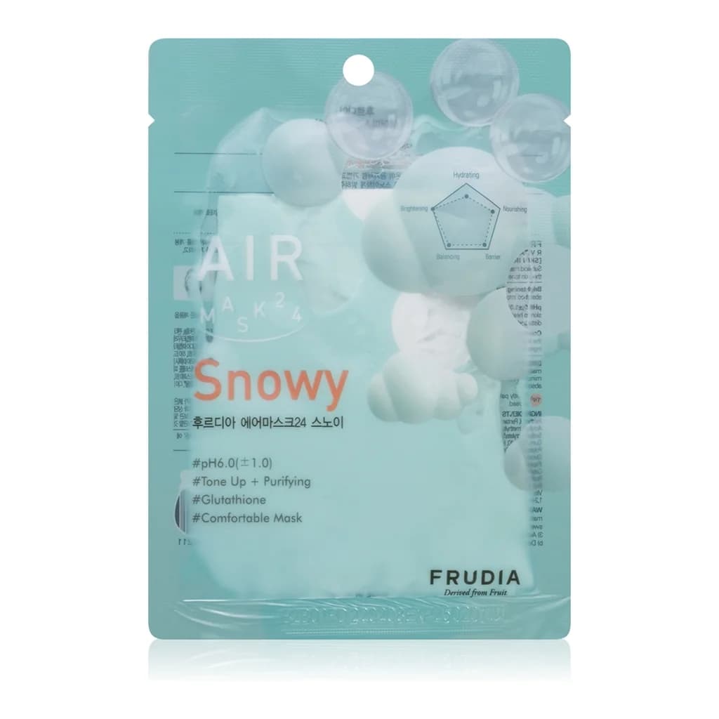 Frudia AIR Snowy sheet mask to even out skin tone