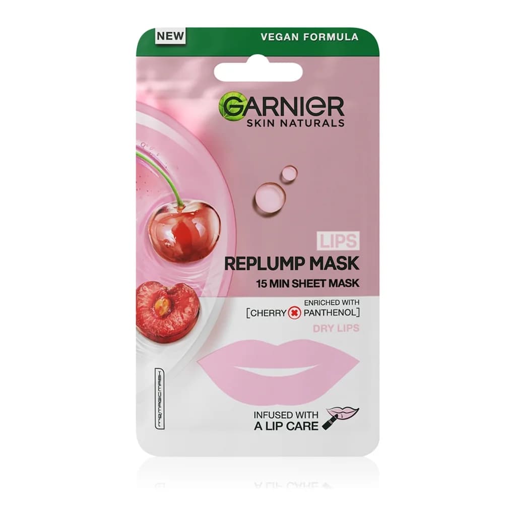 Garnier Textil Masks Lips Replump Mask re-plumping face mask for lips