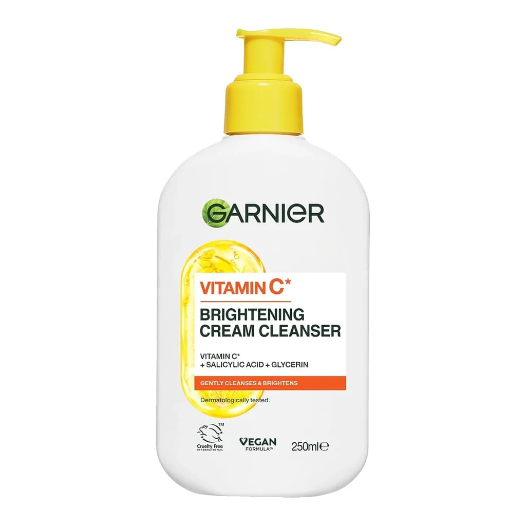 Garnier Vitamin C Brightening Cream Cleanser, Hydrates, Brightens & Cleanses,
