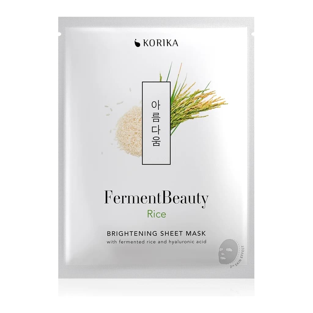 KORIKA FermentBeauty Brightening Face Sheet Mask with Fermented Rice and Hyaluronic Acid