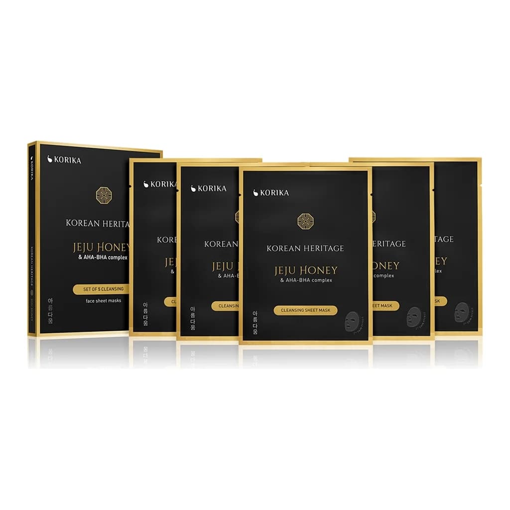 KORIKA Korean Heritage Set of 5 Cleansing Face Sheet Masks face mask set at a reduced price for perfect skin cleansing