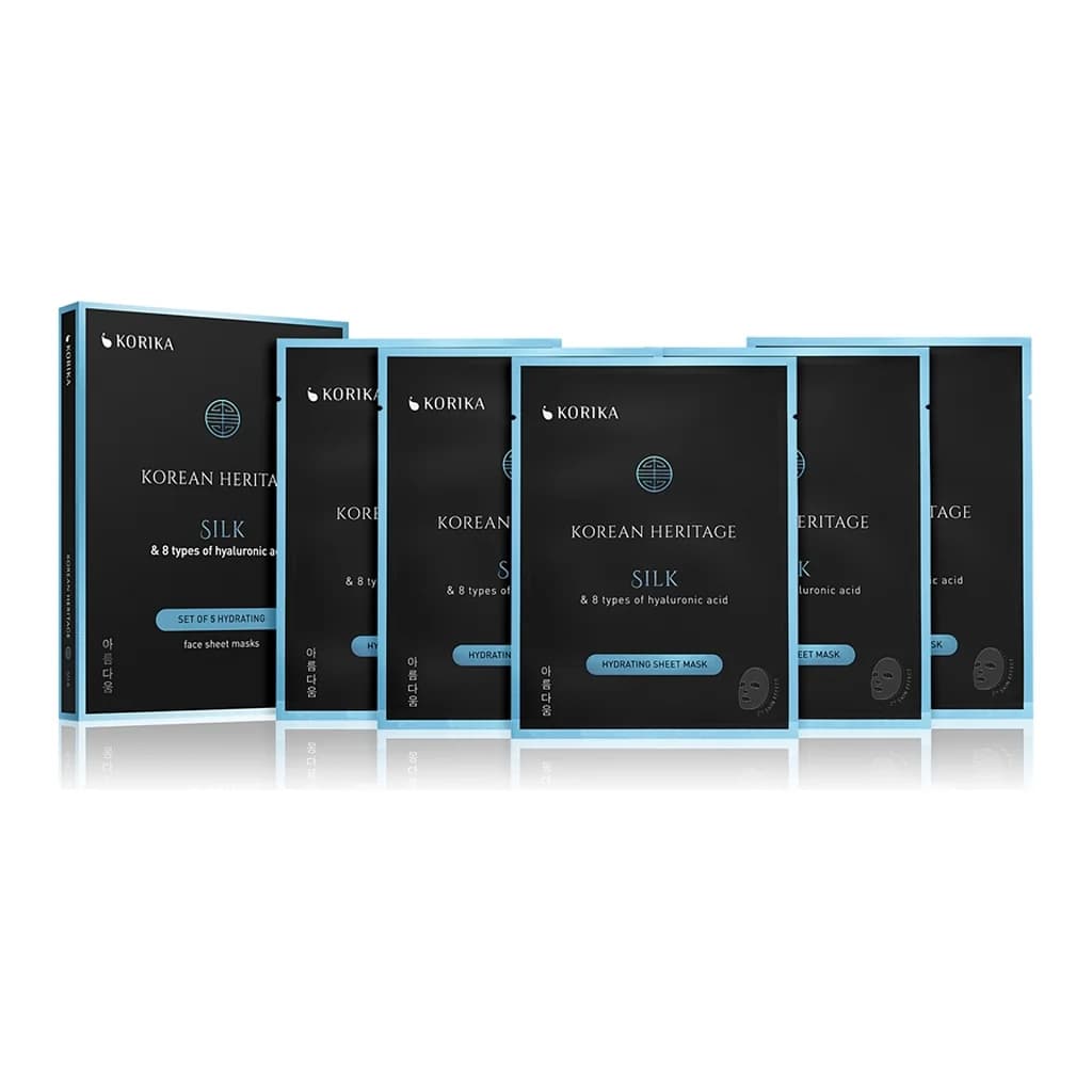 KORIKA Korean Heritage Set of 5 Hydrating Face Sheet Masks face mask set at a reduced price with moisturising effect