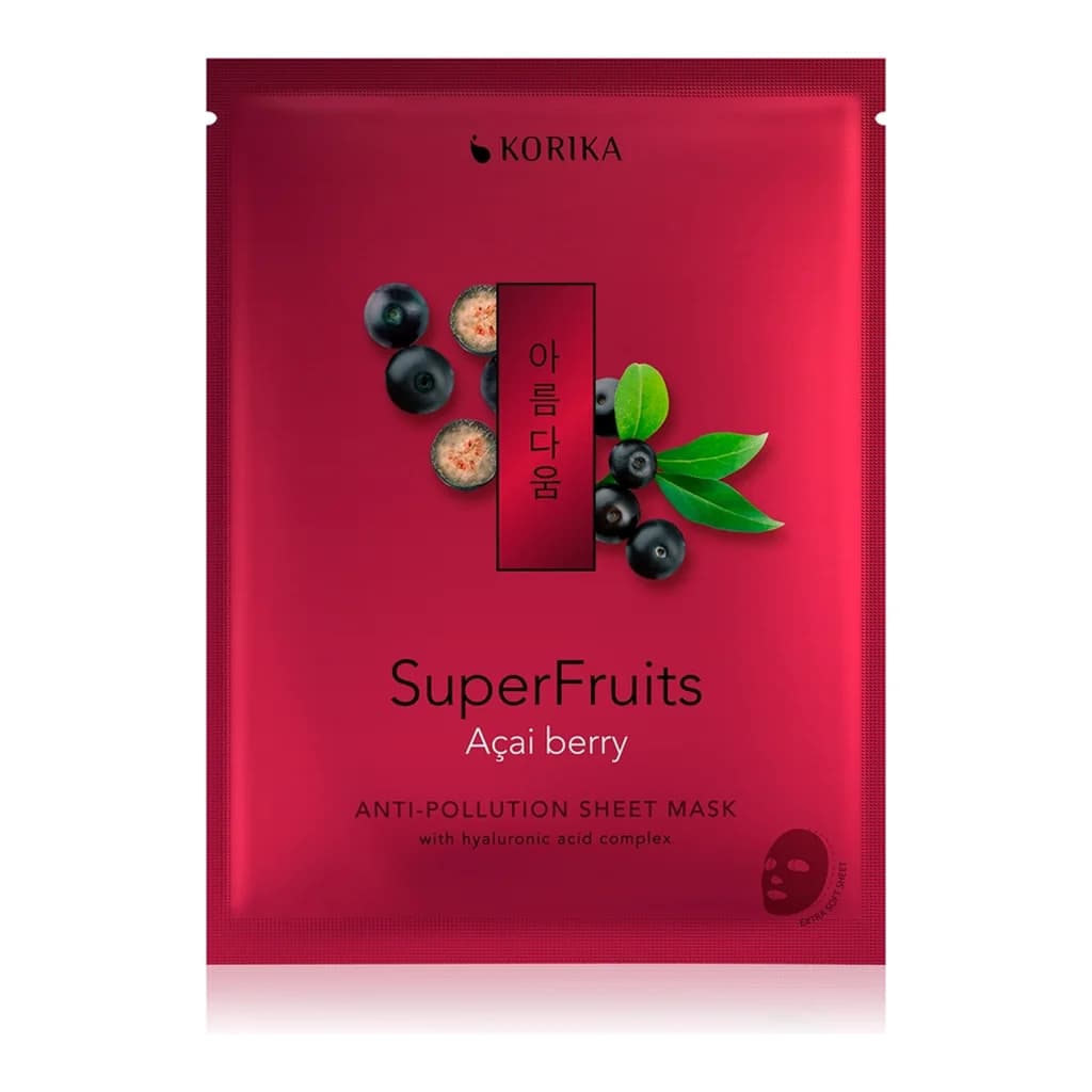 KORIKA SuperFruits Acai Berry - Anti-pollution Sheet Mask sheet mask with detoxifying effect