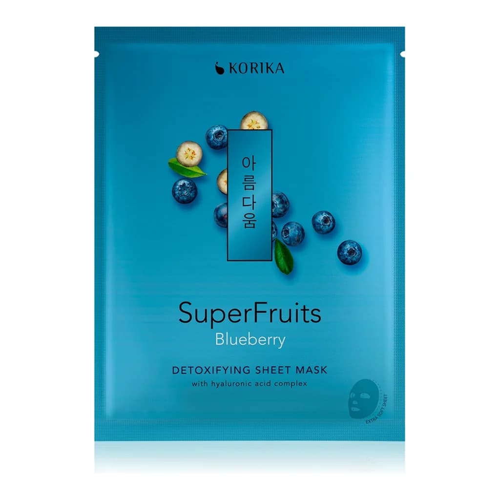 KORIKA SuperFruits Blueberry - Detoxifying Sheet Mask detoxifying face sheet mask