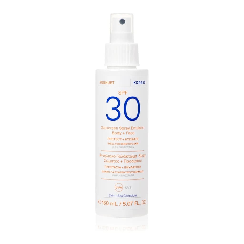 Korres Yoghurt Sunscreen sun lotion in a spray