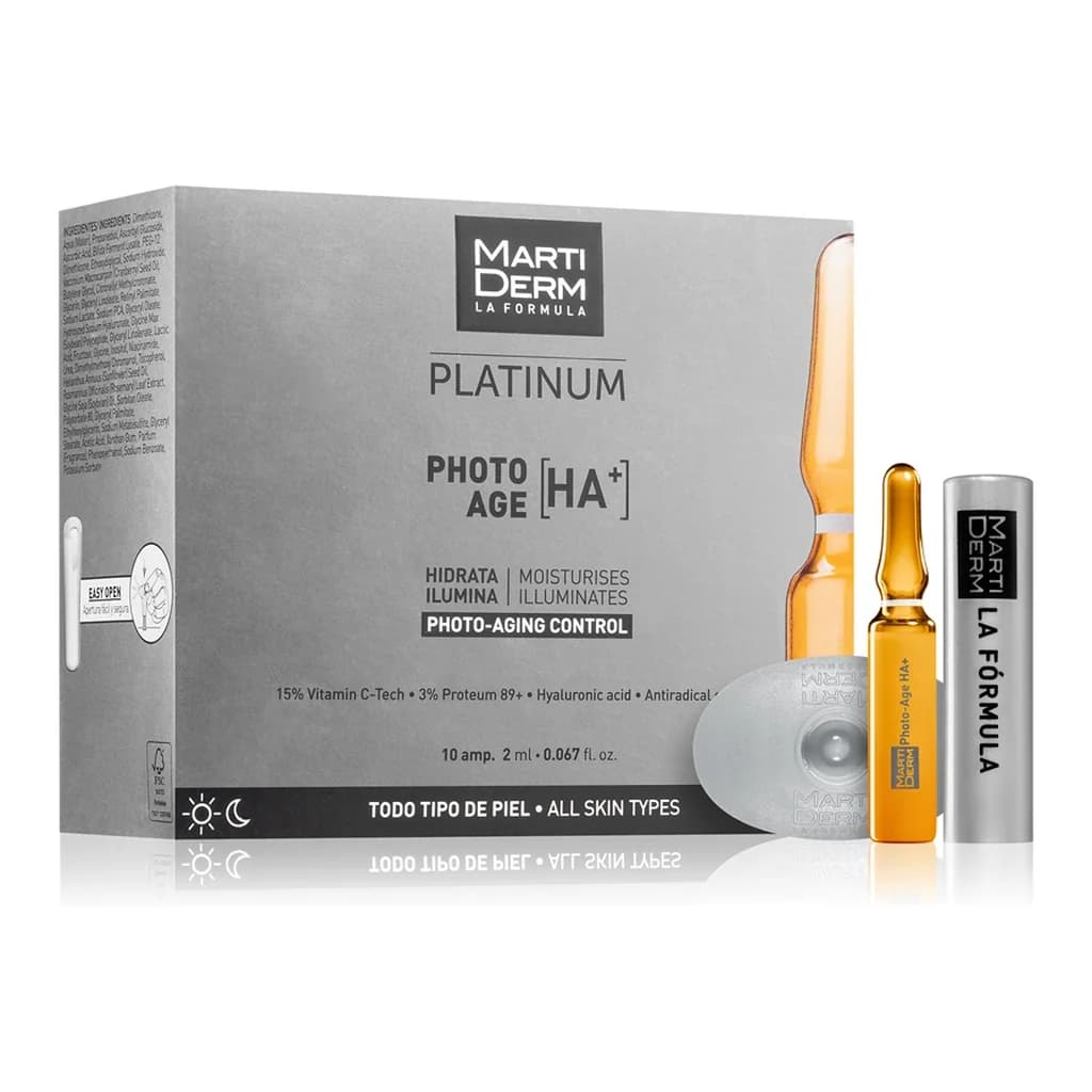 MartiDerm Platinum Photo Age HA+ anti-ageing serum in ampoules