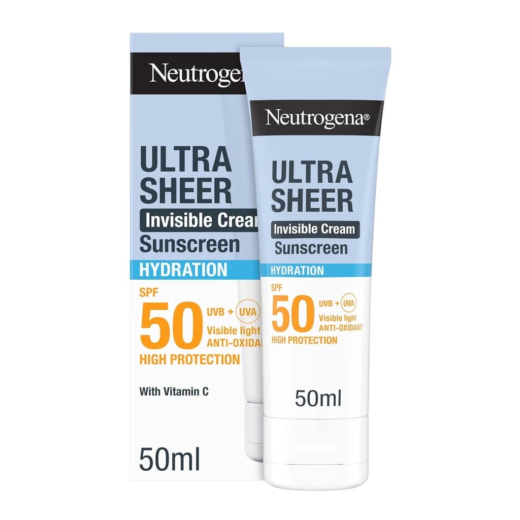 Neutrogena Ultra Sheer Invisible Cream Sunscreen Hydration SPF50