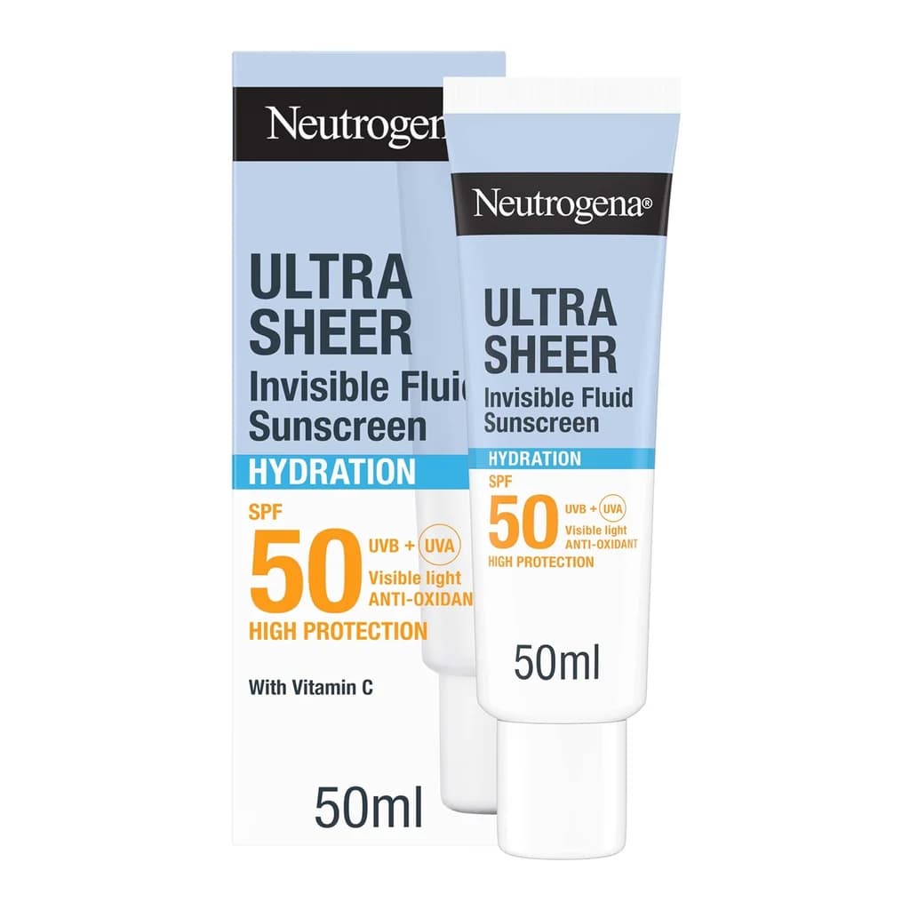 Neutrogena Ultra Sheer Invisible Fluid Sunscreen Hydration SPF50