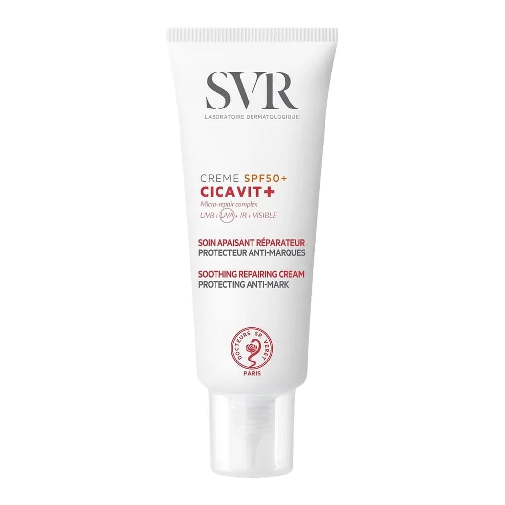 SVR Laboratoires SVR CICAVIT+ Scar & Wound Cream for Damaged Sensitive Skin, Moles, Grazes, Cuts & Tattoos, SPF50+