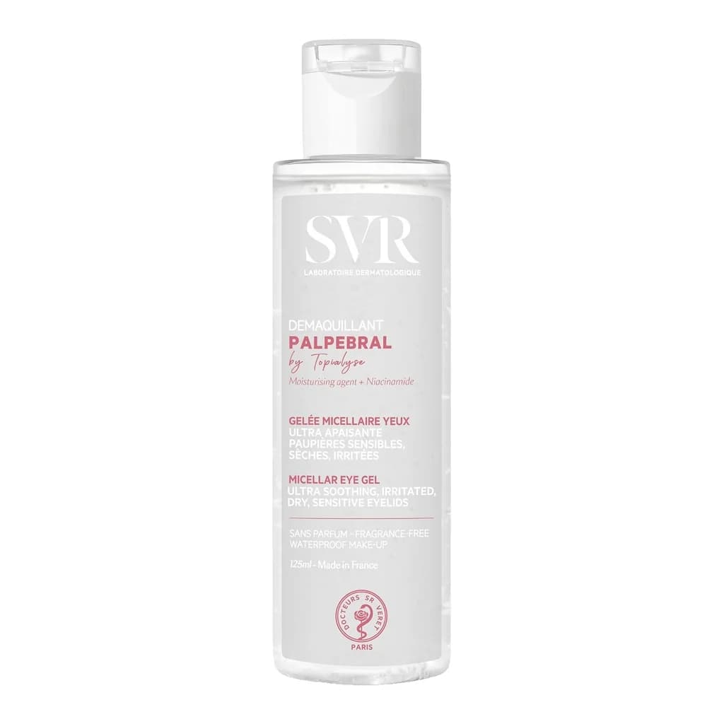 SVR Laboratoires SVR PALPEBRAL Soothing No-Rinse Eye Makeup Remover Gel for Sensitive, Dry, Sore, Allergy-Prone Eyelids and Eye Contour,