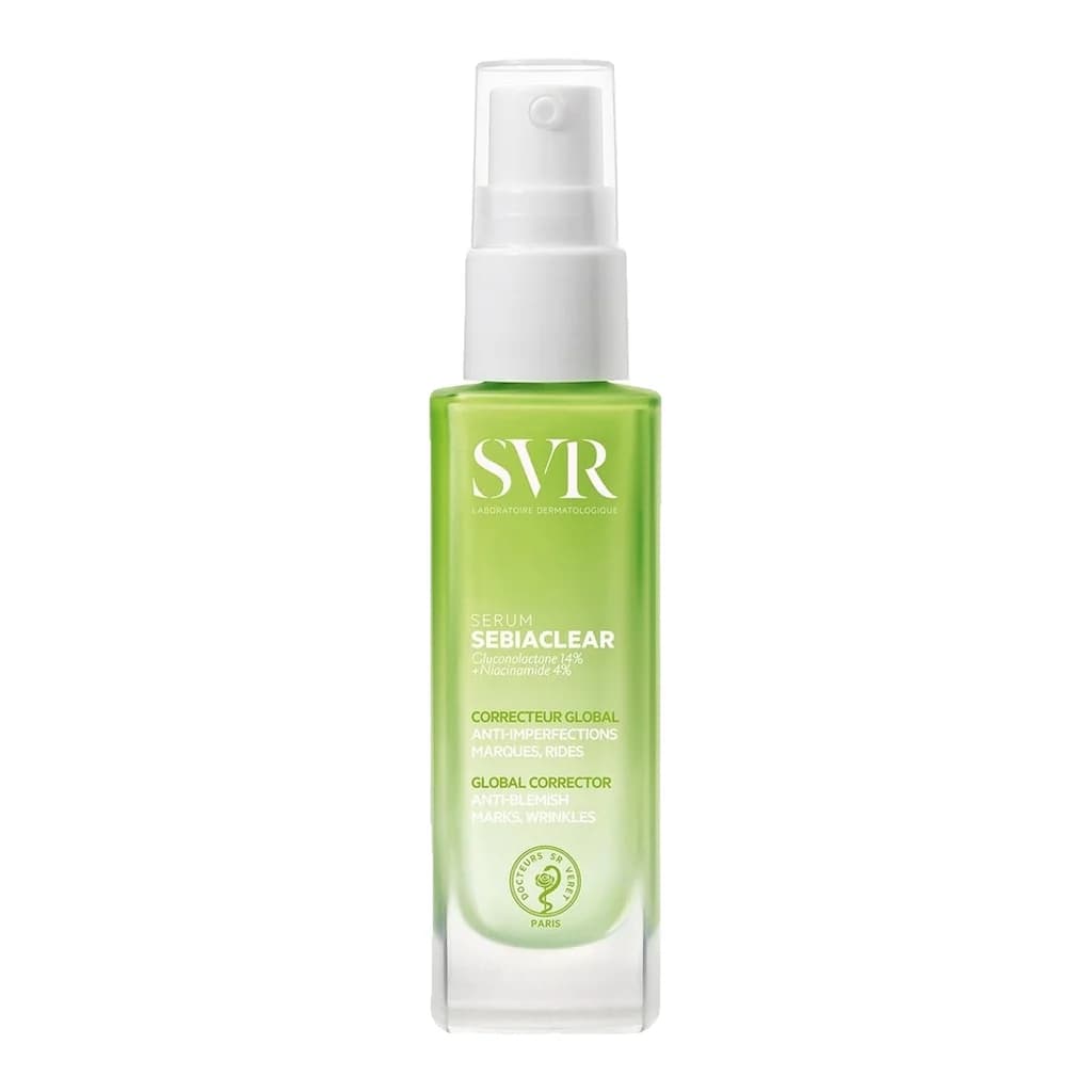SVR Laboratoires SVR SEBIACLEAR Balancing Hyaluronic Acid Acne Serum, Correcting Concentrate for Blemishes, Post-Acne Marks and Wrinkles,