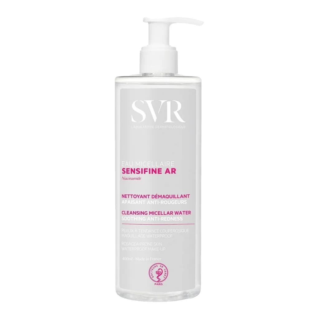 SVR Laboratoires SVR SENSIFINE AR - Soothing Anti-Redness Micellar Water Cleanser & Make-up Remover for Sensitive Rosacea-Prone Skin,
