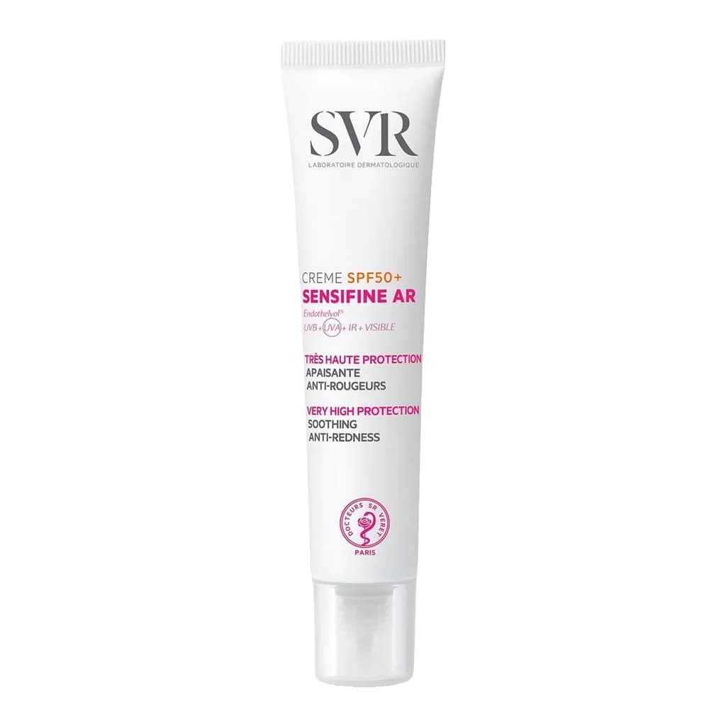 SVR Laboratoires SVR SENSIFINE AR Calming Daily Face SPF Rosacea Cream, UVB/UVA Anti-Redness Sunscreen for Sensitive Skin SPF50+
